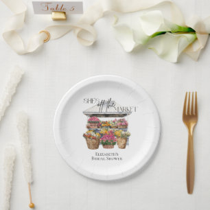 She Is Off The Market Floral Shop Bridal Shower Paper Plate