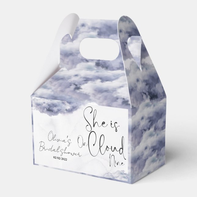 She is on cloud nine bridal shower  favour box (Front Side)