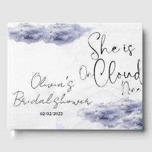 She is on cloud nine bridal shower  guest book