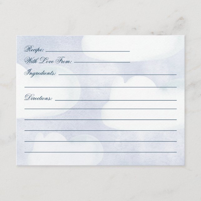 She is on Cloud Nine Bridal Shower Recipe Enclosure Card (Front)