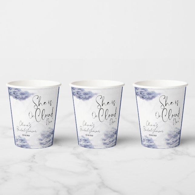 She is on cloud nine   paper cups (Multi)