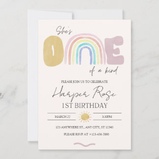 She Is One Birthday Invitation