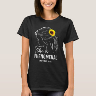 She Is Phenomenal Bible Verse Religious for Women T-Shirt