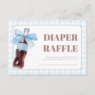 She Is Ready to Pop Blue Diaper Raffle Card 3.5x5