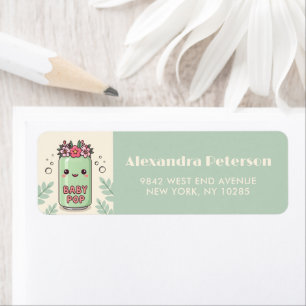 She Is Ready To Pop Boho Floral Cute Soda Return Address Label