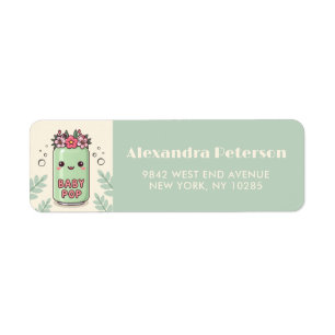 She Is Ready To Pop Boho Floral Cute Soda Return Address Label