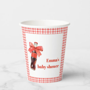 She Is Ready to Pop Red Soda Pop Baby Shower Paper Cups