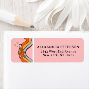 She Is Ready To Pop Retro Dusty Rose Soda Return Address Label