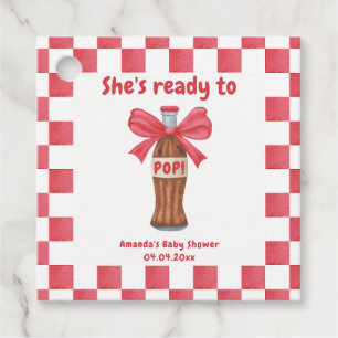 She is Ready to Pop Soda Bottle Baby Shower Favour Tags
