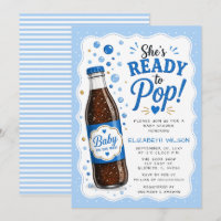 She is Ready To Pop Soda Bottle Boy Baby Shower