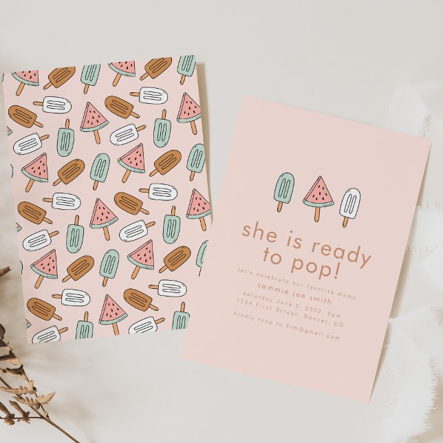 She is Ready to Pop Summer Popsicle Baby Shower Invitation (Creator Uploaded)