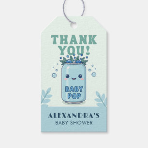 She Is Ready To Pop Thank You Blue Kawaii Soda Gift Tags