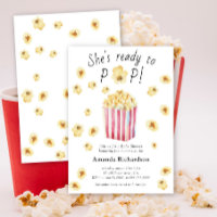 She is Ready to Pop Watercolor Popcorn Baby Shower