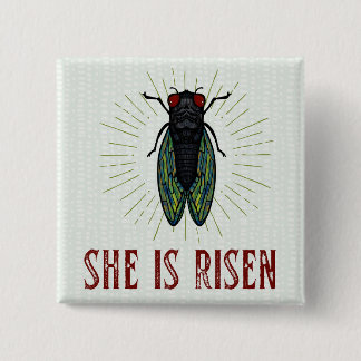 She Is Risen Card 15 Cm Square Badge