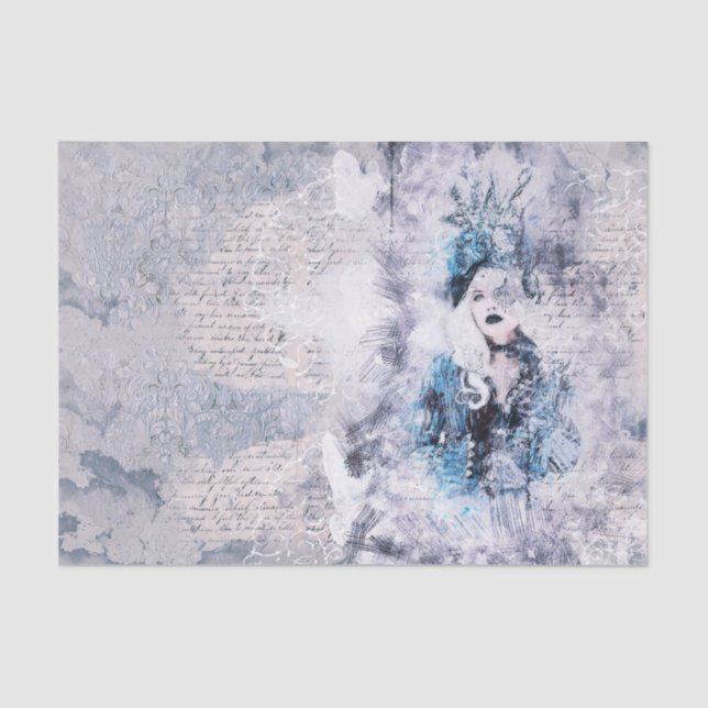 She is So Blue Decoupage Tissue Paper (Front)