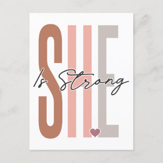 She is strong, believe in God, trust Jesus, respec Holiday Postcard