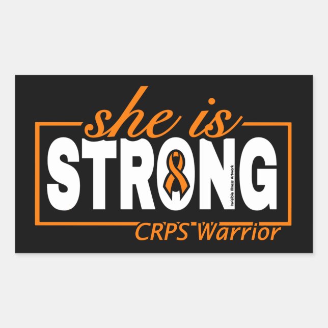 SHE IS STRONG...CRPS RECTANGULAR STICKER (Front)