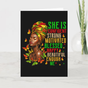She Is Strong Educated Blessed Black History Women Card
