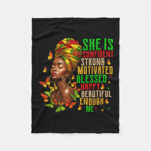 She Is Strong Educated Blessed Black History Women Fleece Blanket