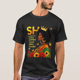 She Is Strong Motivated Confident Blessed Black Wo T-Shirt
