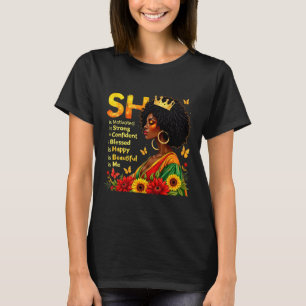 She Is Strong Motivated Confident Blessed Black Wo T-Shirt