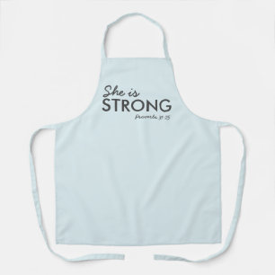 She is Strong   Proverbs 31:25 Christian Faith Apron