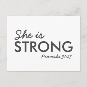 She is Strong Proverbs 31:25 Christian Faith Postcard