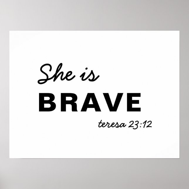 She Is Strong Proverbs 31:25 Christian Faith Poster (Front)
