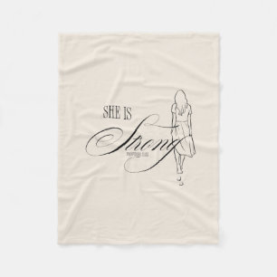 She is Strong Proverbs 31:25 Fleece Blanket