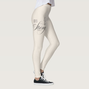 She is Strong Proverbs 31:25 Leggings