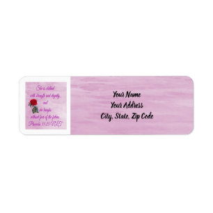 She Is Strong Return Address Label