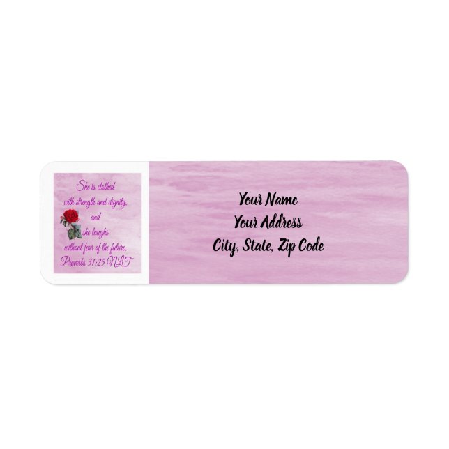 She Is Strong Return Address Label (Front)