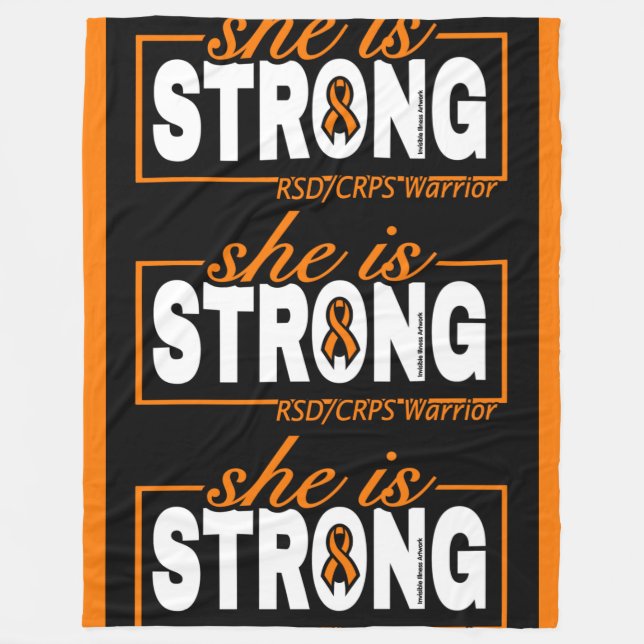 SHE IS STRONG...RSD/CRPS FLEECE BLANKET (Front)