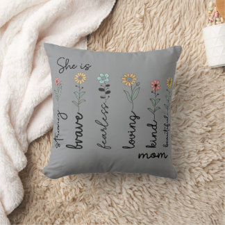 She is Strong She is Mum Mothers Day Gift Cushion
