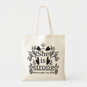 she is strong.svg tote bag