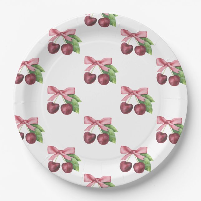 She is the cherry on top baby shower  paper plate (Front)