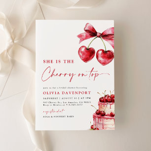 She is the Cherry on Top Bridal Shower Invitation