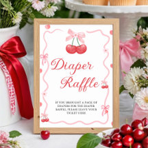 She Is the Cherry on Top | Diaper Raffle TableSign