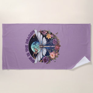 She Is The Dragon Beach Towel