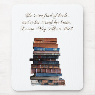 She is too fond of books 2-with Quote Mouse Pad