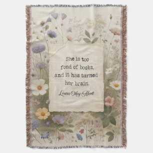 She Is Too Fond of Books Floral Blanket   Little W