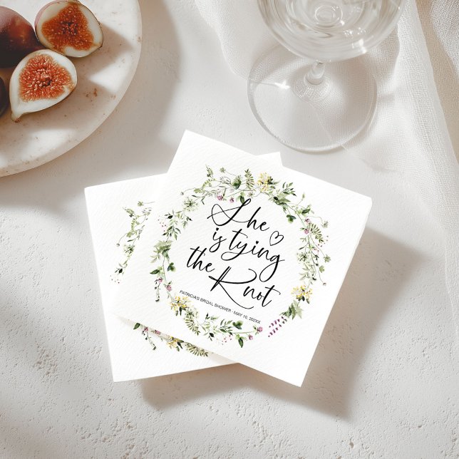 She Is tying The Knot Bridal Shower Napkin (Creator Uploaded)