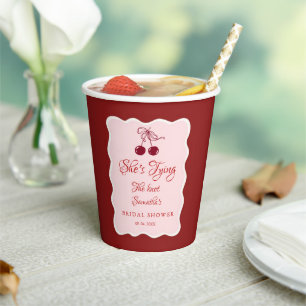 She is tying the knot Bridal Shower Paper Cups