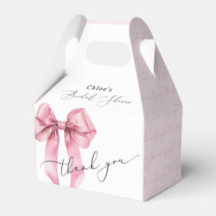 She is tying the knot Pink Bow Bridal Shower Favour Box
