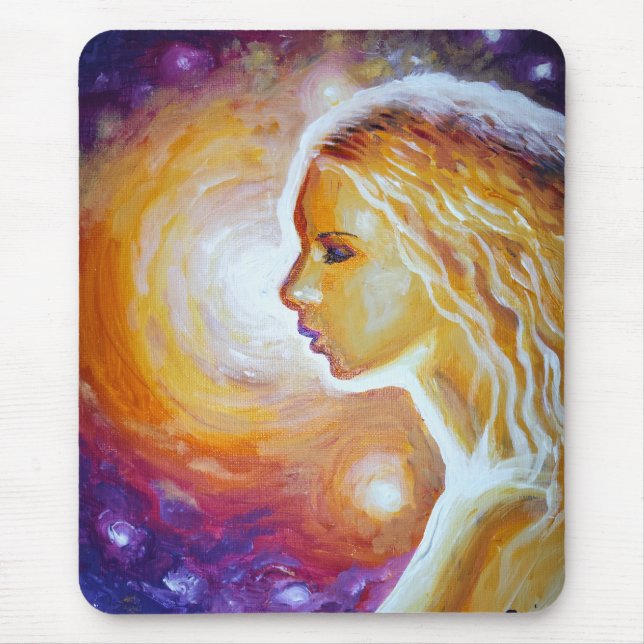 She is watching the stars mouse pad (Front)