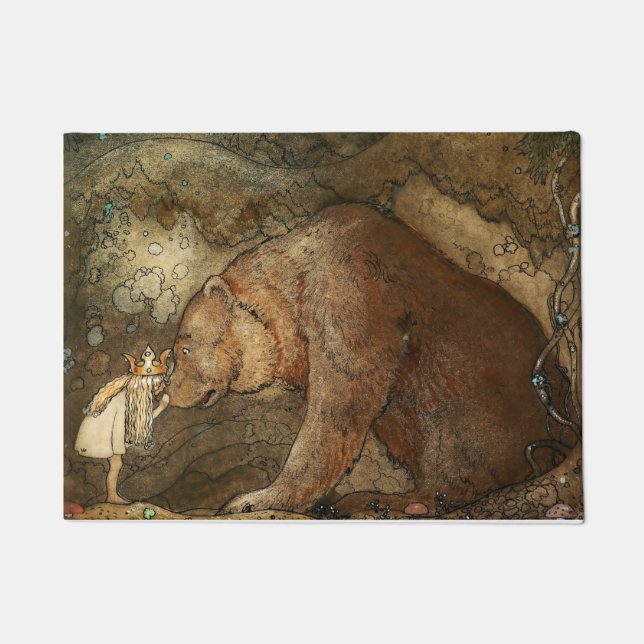 “She Kissed the Bear” by John Bauer Doormat (Front)