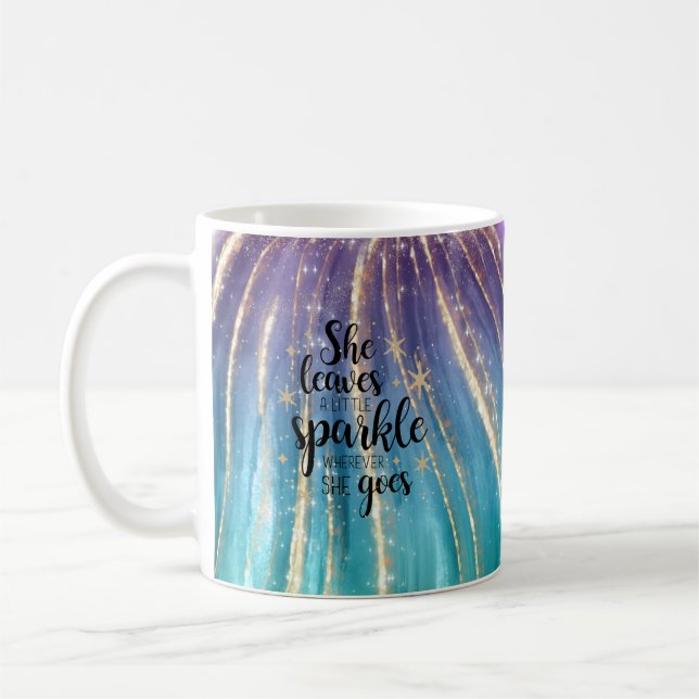 She Leaves A Little Sparkle Brushstrokes & Glitter Coffee Mug (Left)