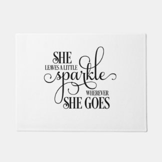 She leaves a little sparkle doormat