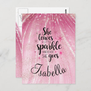 She Leaves A Little Sparkle Luxury Personalized  P Postcard