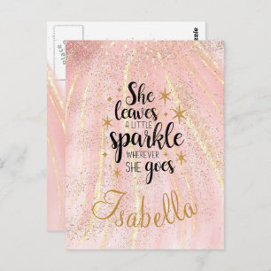 She Leaves A Little Sparkle Luxury Personalized    Postcard
